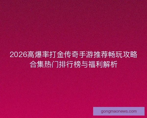 2026高爆率打金传奇手游推荐畅玩攻略合集热门排行榜与福利解析